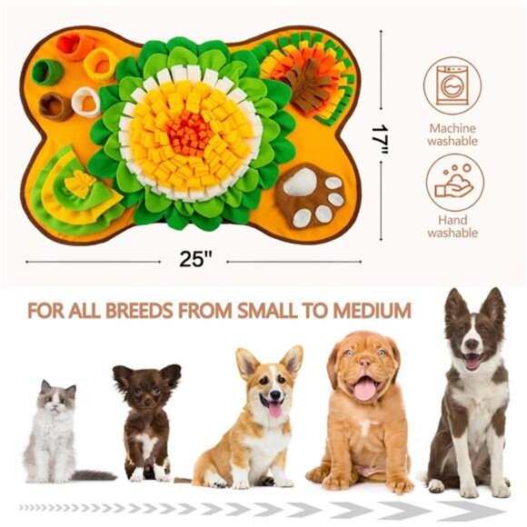 Snuffle Mat for Dogs, Pet Snuffle Mat for Small and Medium Dogs, Interactive - Picture 5 of 7